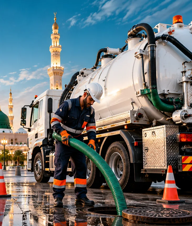 صورة توضيحية لخدمات وايت صرف صحي المدينة المنورة